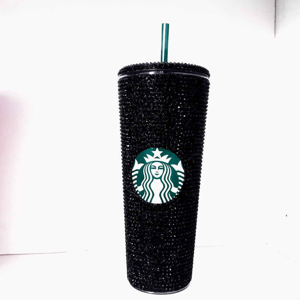 Custom Starbucks Black Rhinestone Tumbler