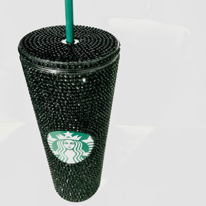 Custom Starbucks Black Rhinestone Tumbler